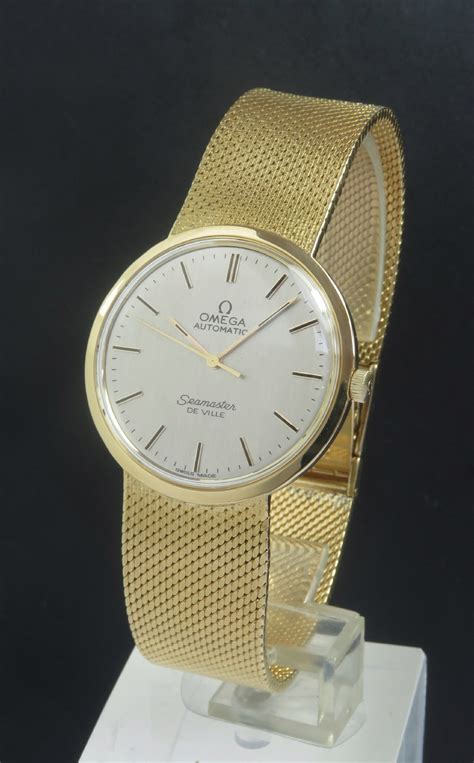 18ct gold omega watch|omega 18k gold men's watch.